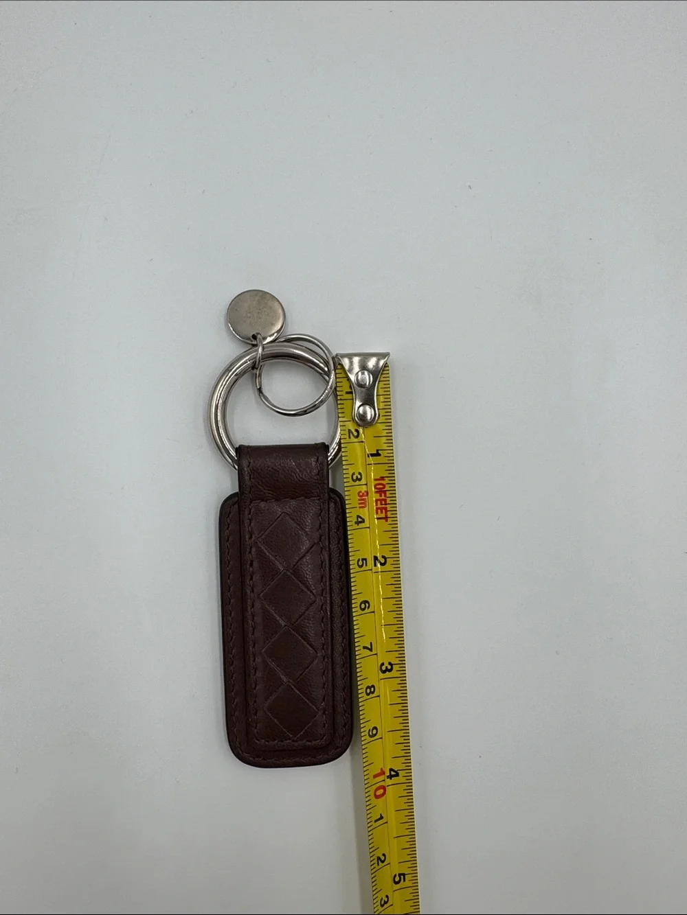Bottega Veneta Brown Intrecciato Leather Key Ring - Unisex